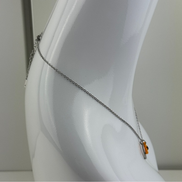 Dainty Yellow Sunflower Silver O-Ring Pendant Necklace Jewelry Flower Floral NEW - Picture 8 of 16